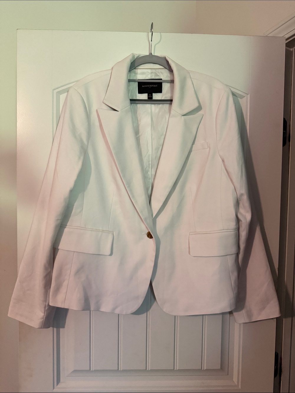 Banana Republic White Single-Button Blazer
